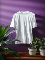 Professional White T-Shirt for Mockup Design AI Generative photo