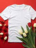 Professional White T-Shirt for Mockup Design AI Generative photo