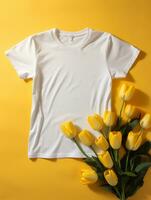 Professional White T-Shirt for Mockup Design AI Generative photo