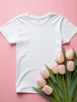 Professional White T-Shirt for Mockup Design AI Generative photo