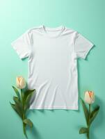 Professional White T-Shirt for Mockup Design AI Generative photo