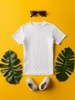 Professional White T-Shirt for Mockup Design Ai generated photo