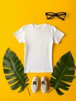 Professional White T-Shirt for Mockup Design Ai generated photo