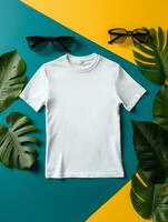 Professional White T-Shirt for Mockup Design Ai generated photo