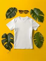 profesional blanco camiseta para Bosquejo diseño ai generado foto