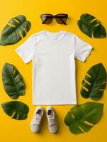 profesional blanco camiseta para Bosquejo diseño ai generado foto