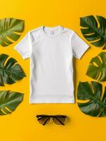 profesional blanco camiseta para Bosquejo diseño ai generado foto