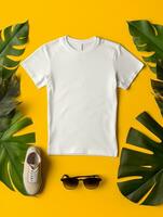 Professional White T-Shirt for Mockup Design Ai generated photo