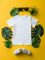 profesional blanco camiseta para Bosquejo diseño ai generado foto