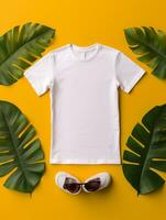 profesional blanco camiseta para Bosquejo diseño ai generado foto