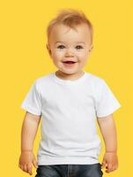 White Blank baby T-shirt Ai generated photo