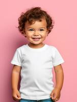 White Blank baby T-shirt Ai generated photo