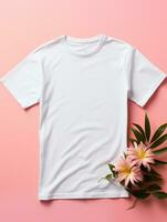 White Blank T-shirt Photo Ai generated