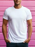 White Blank T-shirt Photo Ai generated