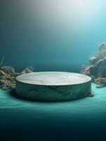Free photo podium nature pedestal stage product display background Ai generated