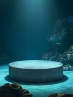 Free photo podium nature pedestal stage product display background Ai generated