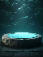 Free photo podium nature pedestal stage product display background Ai generated