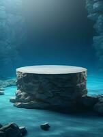 Free photo podium nature pedestal stage product display background Ai generated