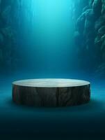 Free photo podium nature pedestal stage product display background Ai generated
