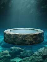 Free photo podium nature pedestal stage product display background Ai generated