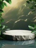 Free photo podium nature pedestal stage product display background Ai generated