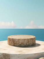 Free photo podium nature pedestal stage product display background Ai generated