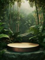 Free photo podium nature pedestal stage product display background Ai generated