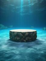 Free photo podium nature pedestal stage product display background Ai generated