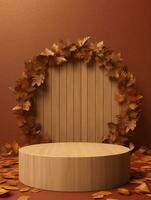 Free photo podium nature pedestal stage product display background Ai generated