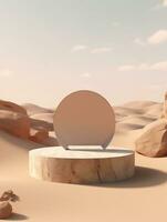 Free photo podium nature pedestal stage product display background Ai generated