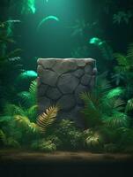 Free photo podium nature pedestal stage product display background Ai generated