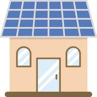 Solar House Line Icon vector