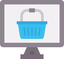 Online Shopping Basket Vector Icon