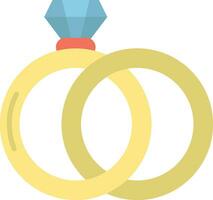 Wedding Rings Vector Icon