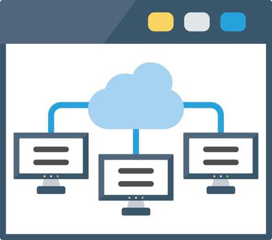 icono de vector de computación en la nube
