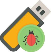 Pendrive Virus Vector Icon