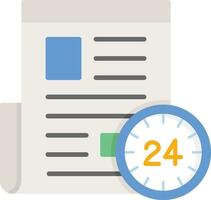 24 Hours News Vector Icon