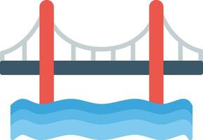 dorado portón puente vector icono