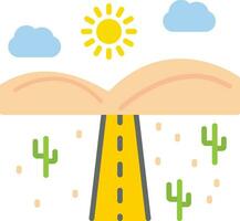 Desert Road Vector Icon