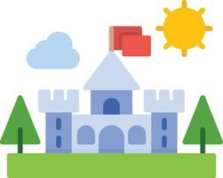 castillo paisaje vector icono