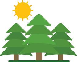 Pine Trees Landscape Vector Icon