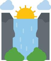 Waterfall Landscape Vector Icon