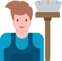 Cleaning Man Vector Icon