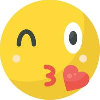 Face Blowing a Kiss Vector Icon