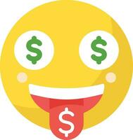 dinero boca cara vector icono