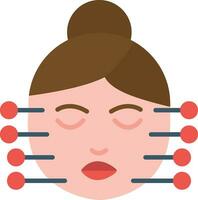 Face Acupuncture Vector Icon