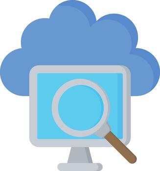 Cloud Searching Vector Icon