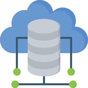 icono de vector de base de datos en la nube