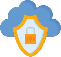 icono de vector de seguridad en la nube