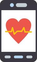 Mobile Heart Rate Vector Icon